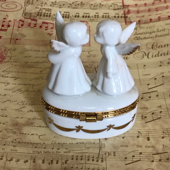 90's Lefton China Angels Trinket Box - Lefton Collectible - Angel Figurine - Picture 7 of 12